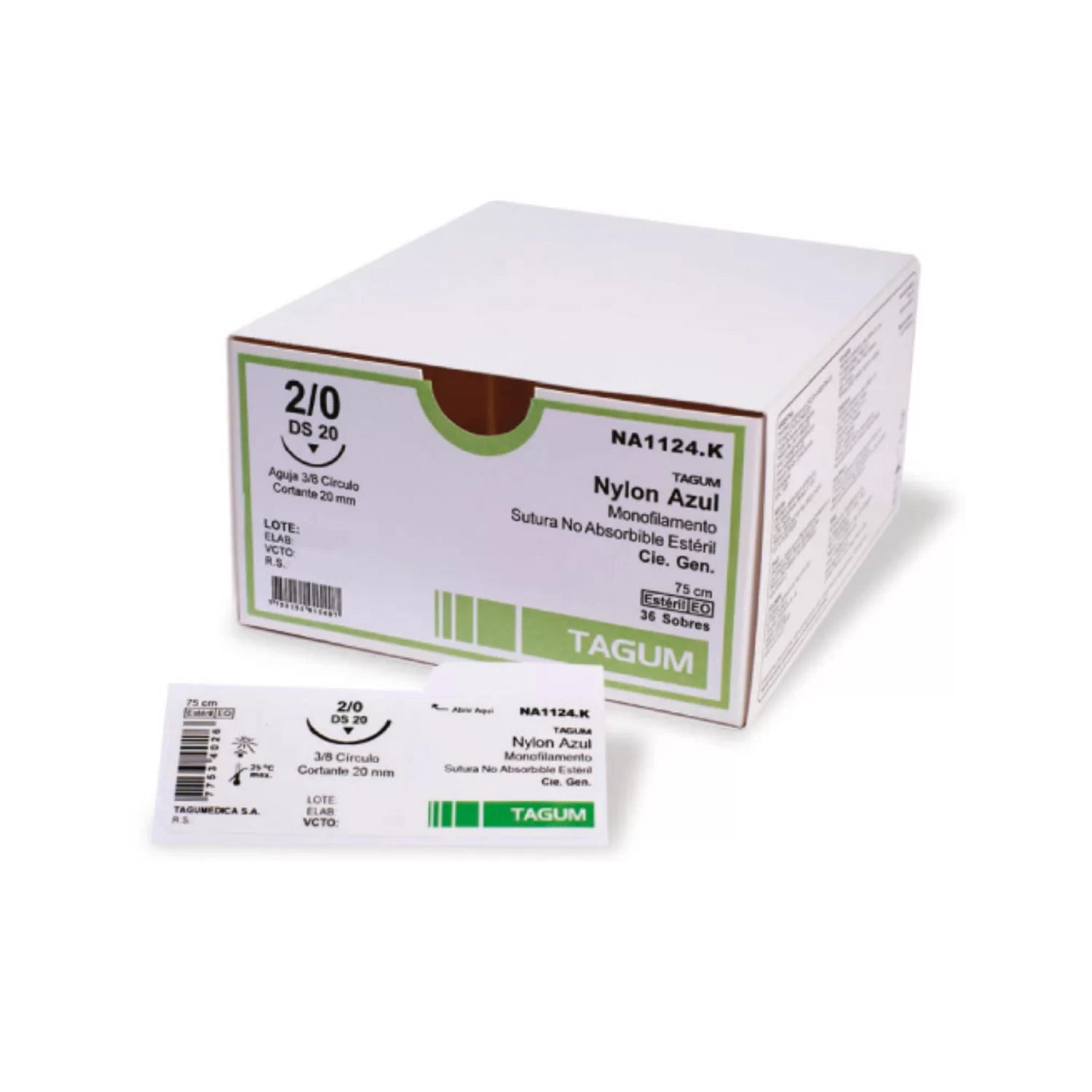 Sutura Nylon Azul Monofilamento - Caja 36UN